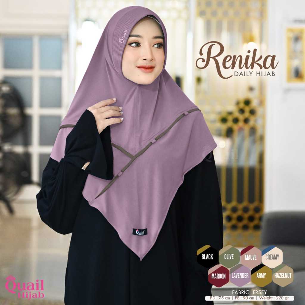 Renika Daily khimar Original Quail hijab Wanita jersey Gtosir Hijab Premium