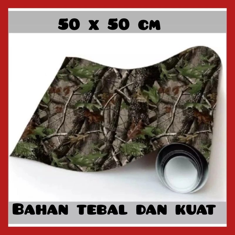 

STIKER CAMO HAGE UKURAN 50X50 CM BAHAN TEBAL DAN MOTIP TIDAK MUDAH LUNTUR