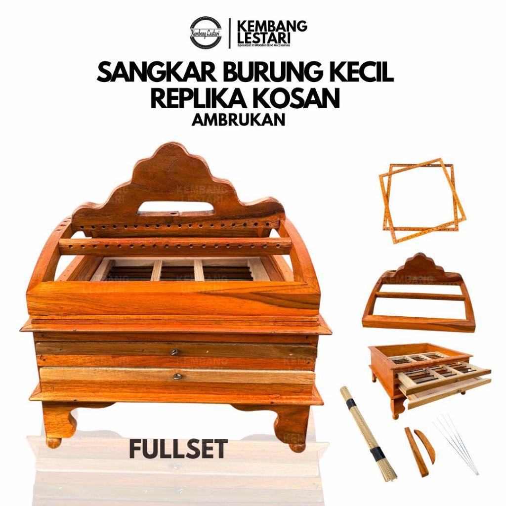 SANGKAR KOSAN TIANG STAINLESS SANGKAR BURUNG AMBRUKAN FULL SET