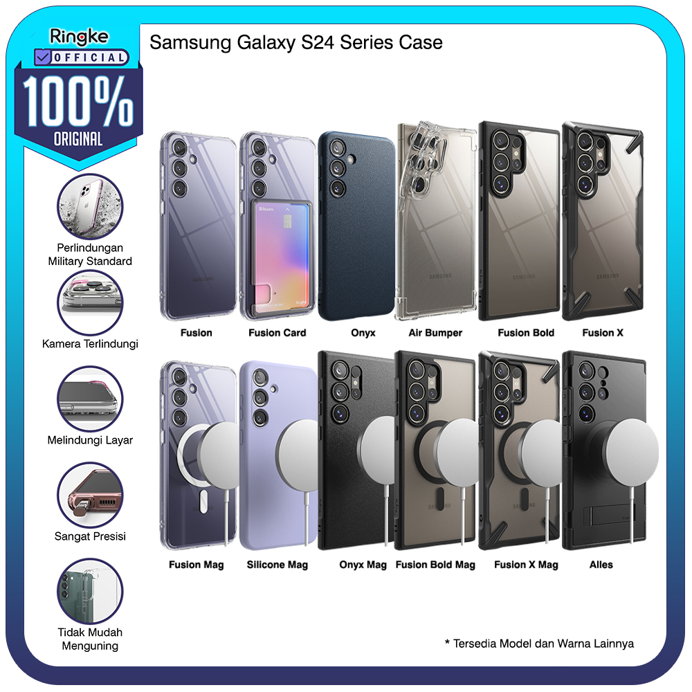 Casing Ringke Samsung Galaxy S24 Ultra Plus Softcase Mag Fusion X Onyx Bold Tipis Anti Crack Slim