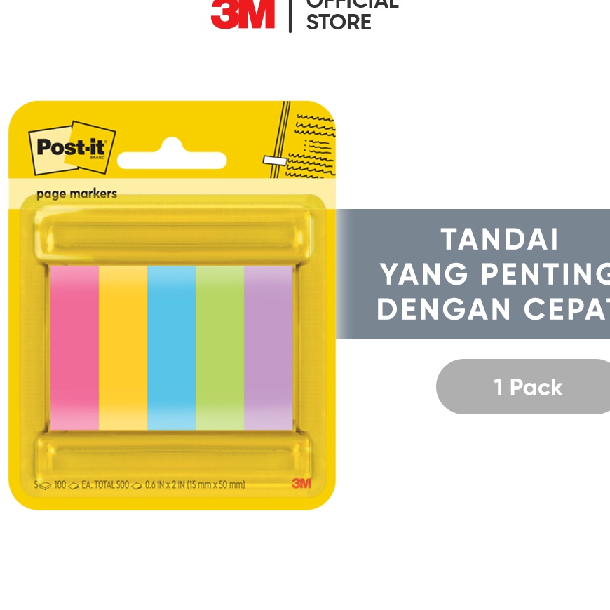 

Wah 3M Postit Page Makers 675ASST Tandai dengan cepat dan tepat 1 pak 15x5 mm Power Pink Sunnyside Blue Paradise Limeade Iris Infusion Untuk berbagai permukaan kes