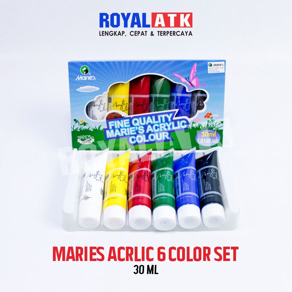 

KODE Y67X Cat Akrilik Set Lukis Maries Isi 6 Warna Dasar x 3 ml Maries Acrylic Paint Color 6x3 ml No 8136B Colour 6x3ml Anak Profesional
