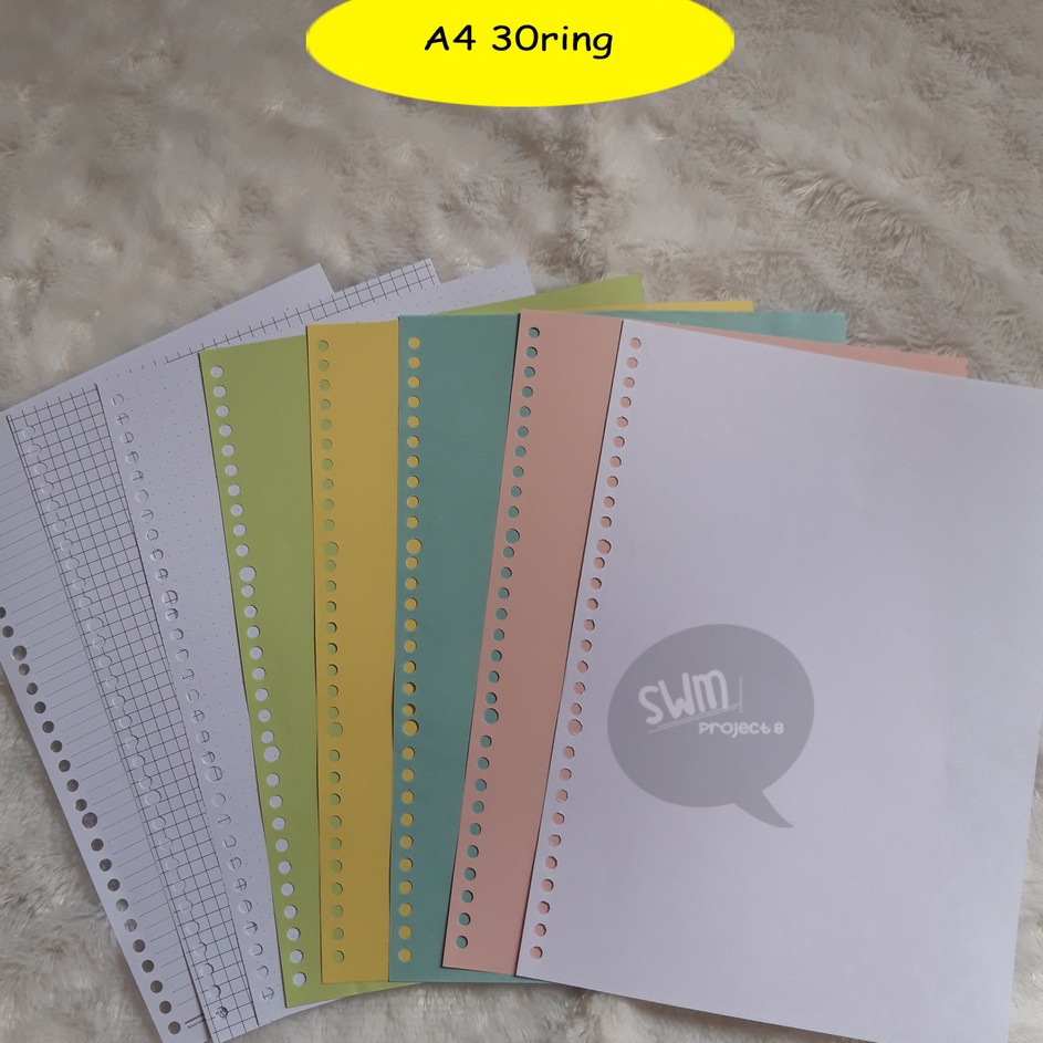 SPECIAL PROMO A4 3ring  isi binder refill loose leaf kertas file filler color warna polos bergaris k