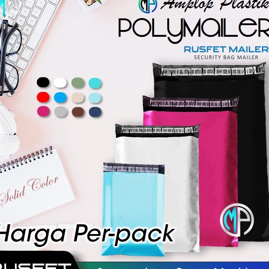 

Terbaik Amplop Polymailer Polos Solid Color PerPack isi 1pcs Plastic Packing Olshop Rusfet
