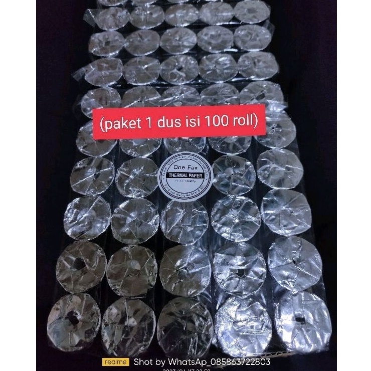 

New Now kertas kasir thermal edc bluetooth 58X3 paket 1 dus isi 1 roll