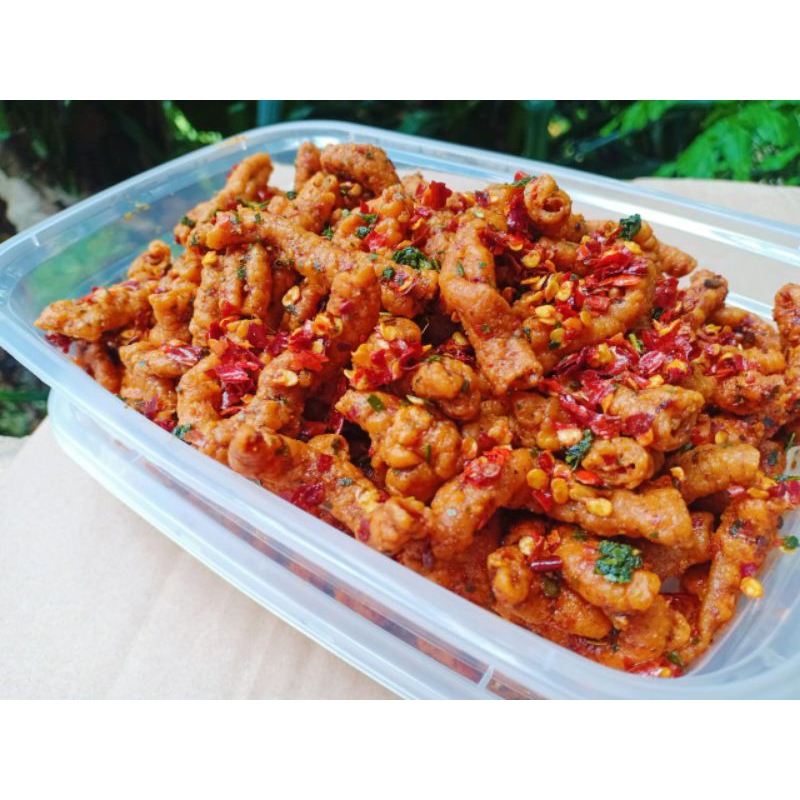 

Kripik Usus Krispi Pedas Daun Jeruk 250 g