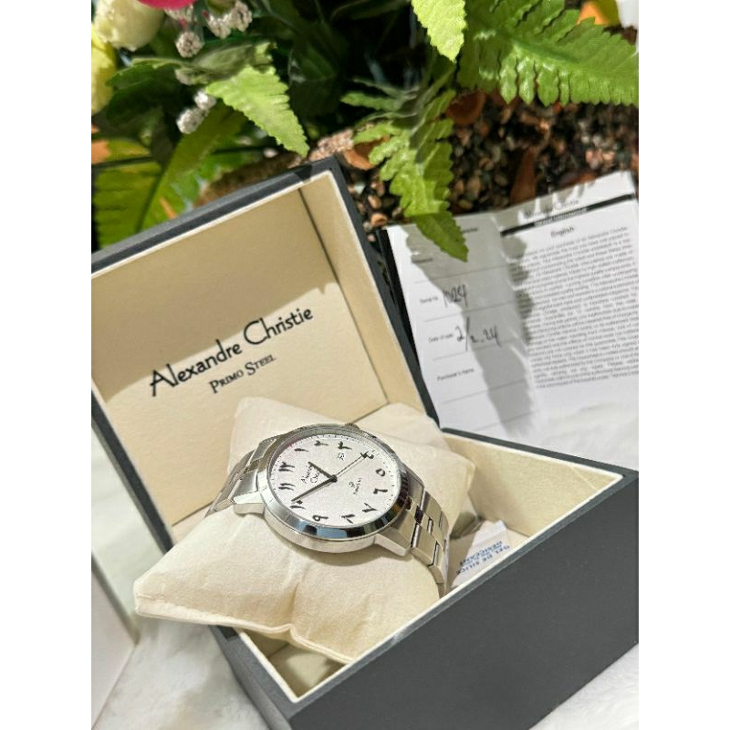 Barang Langka Dijual Jam Mewah Alexandre Christie Arabic, AC 1024 MD Arabic Silver Rantai