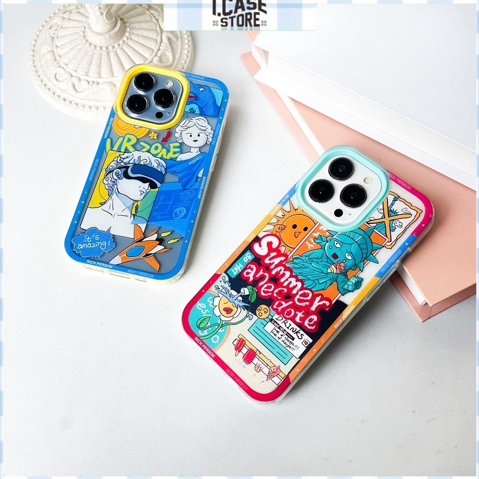 Murah Terpopuler  icasestore 3 in 1 Transparent Case Motif Summer VR Warzone For iPhone 7 8 Plus X X