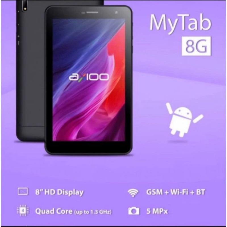 IK8 Tablet Tab Axio MYTAB 8G Ram 3GB Internal 32GB BRG Baru Android ( 9,0 10 )GRS Resmi
