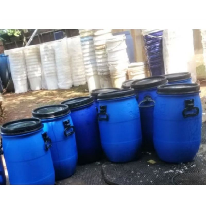 drum sampah 35 liter tutup lebar/ drum plastik/gentong plastik/ tempat sampah