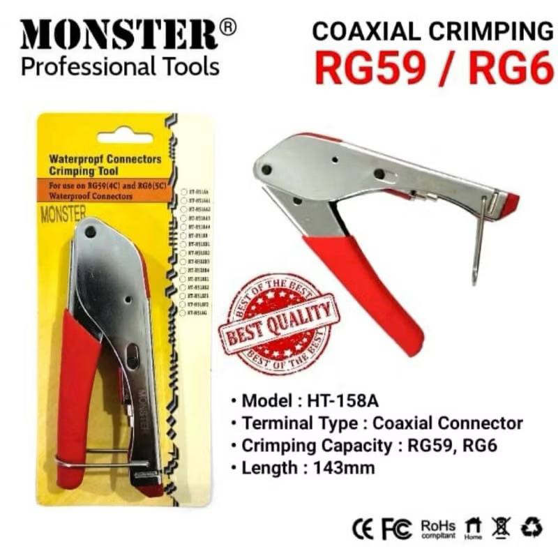 TANG KOMPRESS KONEKTOR RG5 / RG6 MONSTER ORIGINAL USA