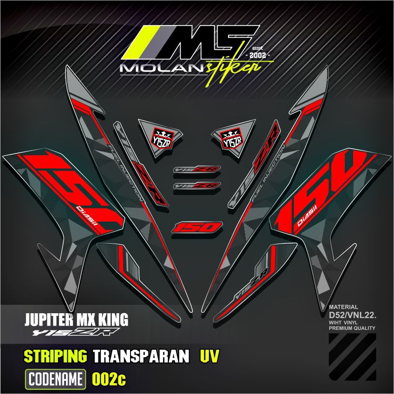 Decal Sticker Striping Variasi Transparan Uv Mx King 150 Yamaha Jupiter Mx King 150 Y15ZR Y16ZR SNIP