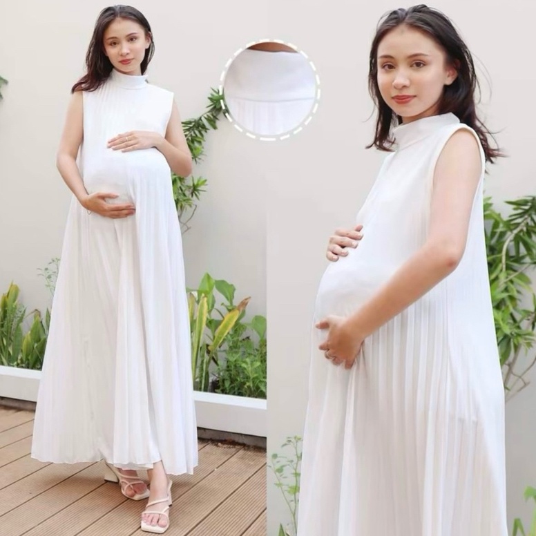 KODE A82I INNER DRESS HAMIL KEKINIAN  GAMIS PLISKET PREMIUM  BAJU GAMIS HAMIL