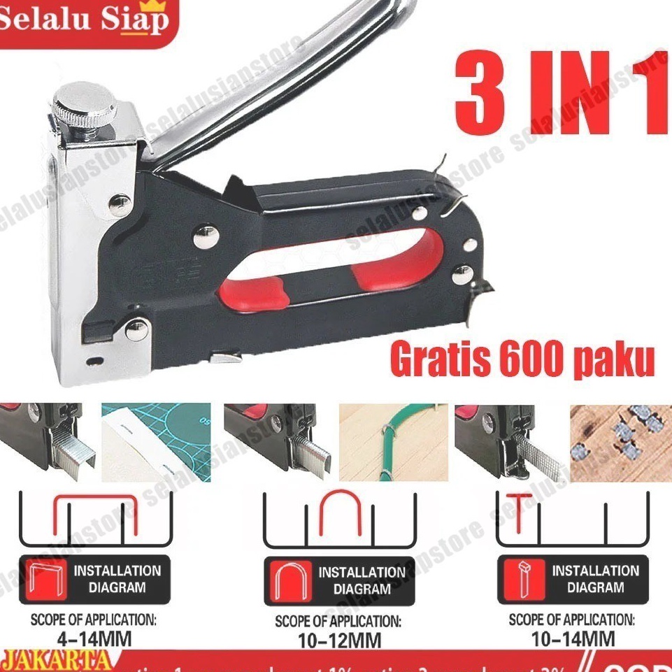 

New Promo Gratis 6 paku 3 In 1 Pistol Kuku Pistol Stapler Konstruksi Konstruksi Furnitur DIY Pelapis Pelapis Pistol Stapler Multifungsi Pistol Stapler Dekorasi Rumah Alat Pertukangan