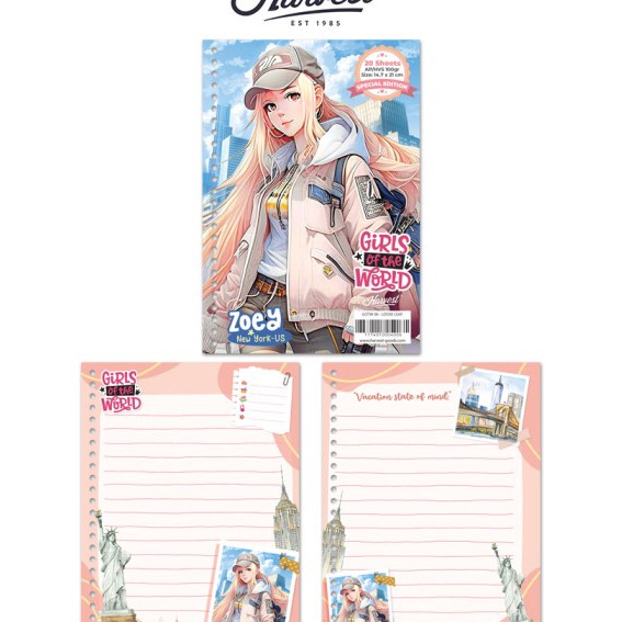 

Mega Loose Leaf Kes Binder Harvest A5 Girls of The World York