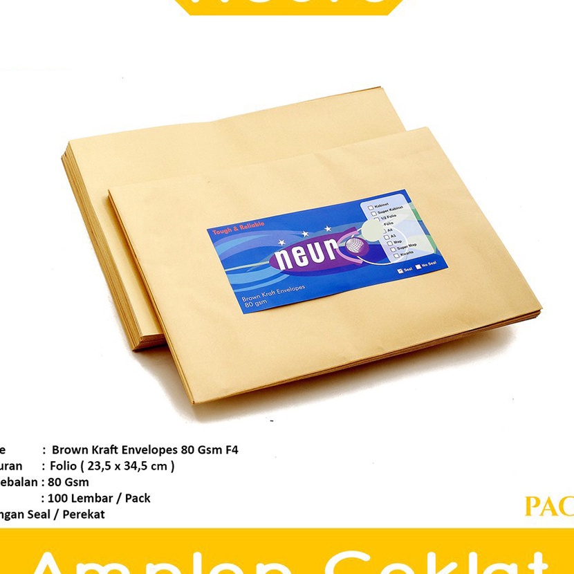

KI3 NEURO Amplop Coklat Ukuran Folio Dengan Seal Pack