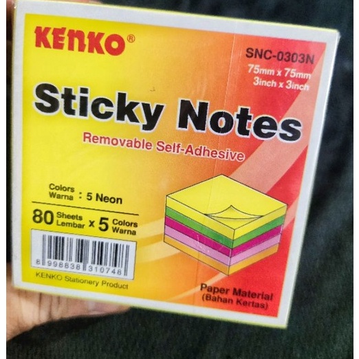 

Flash Sale Memo Sticky Notes Kenko SNC33N 1 set isi 5 warna