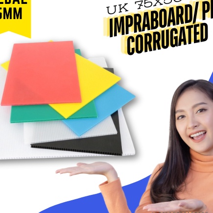 

Murah Impraboard PP Corrugated Infraboard Tebal 5mm Ukuran 75x5cm