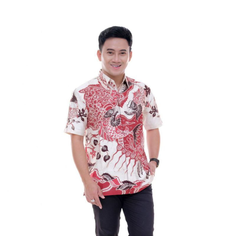 Batik pria kemeja lengan pendek batik tulis pekalongan