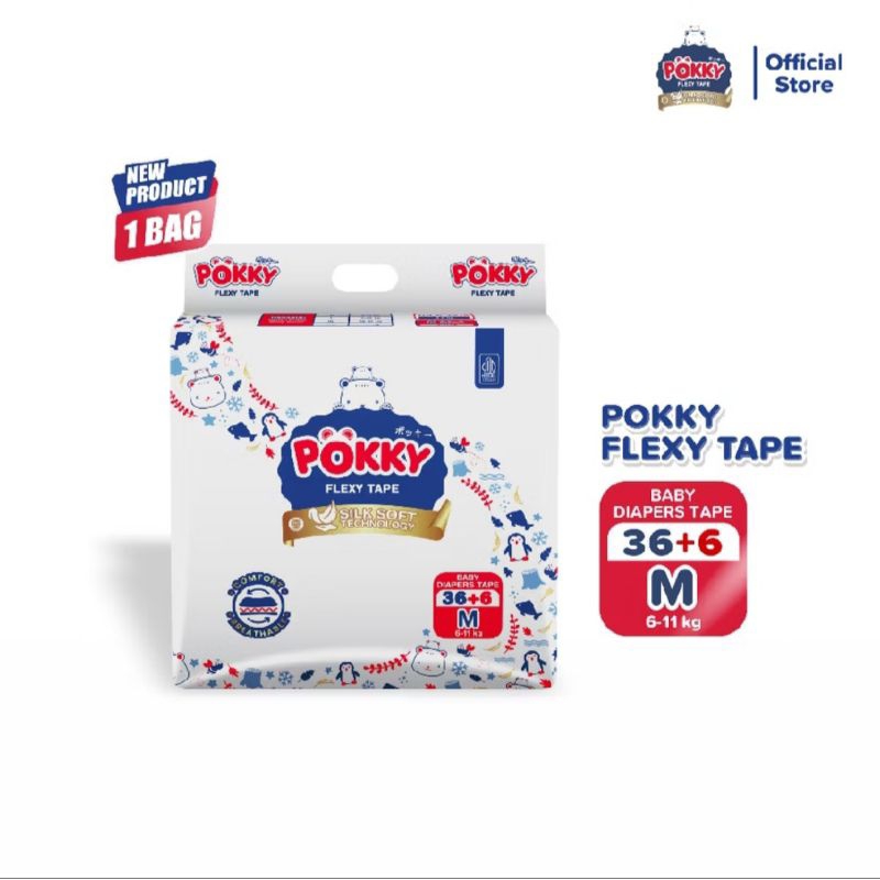 pampers bayi pokky flexy tape ukuran M36+6