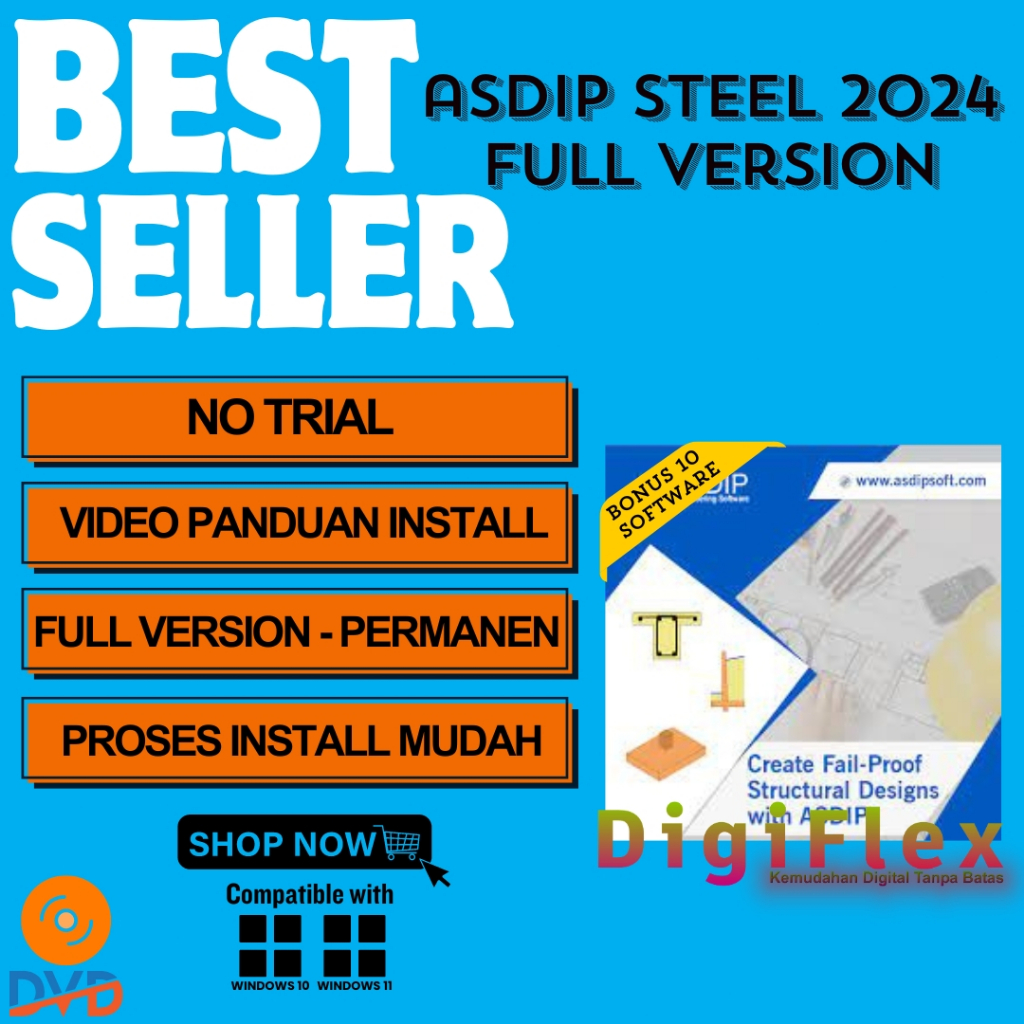 ASDIP Structural Steel 2024 6 Full Version Software Desain Struktur Baja balok komposit