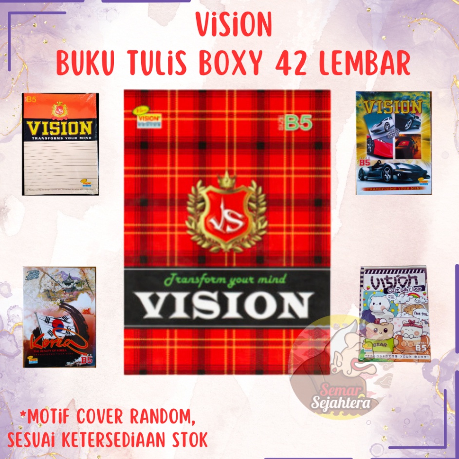 

DIJAMIN BARU PAK BUKU TULIS VISION BOXY B5 42 LEMBAR ISI 6 PIECES