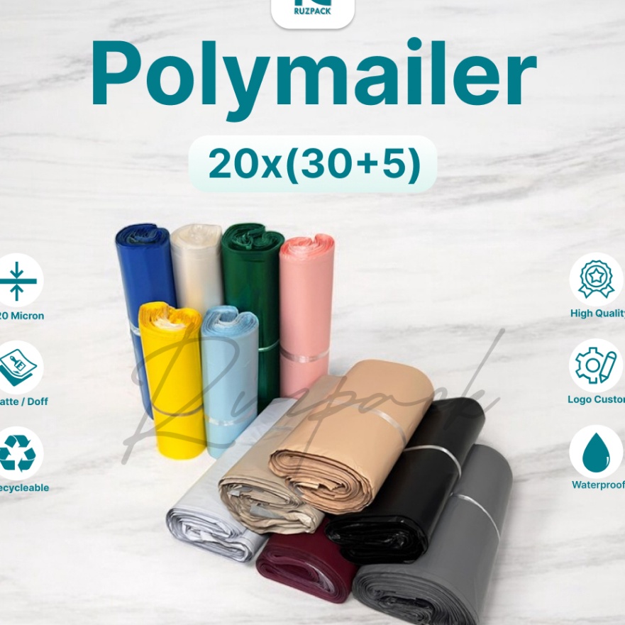 

KF7 2 x 3 5CM Polymailer Polybag Kantong Packing Packaging Plastik PE Recycle 1pcs