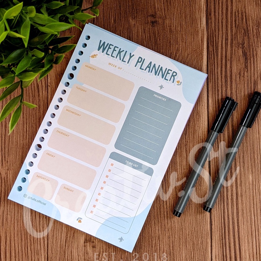 

murah TULISID Colorful Weekly Planner Loose Leaf A5 1 Gsm 5 Lbr 2 Ring