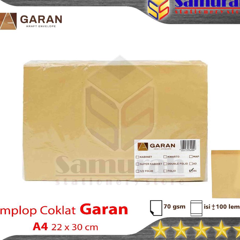 

Murah Amplop Kes Coklat GARAN Ukuran A4 22 x 3 cm Amplop Dokumen 22x3 1 pak isi 1 Lembar tebal 7 Gsm Gram