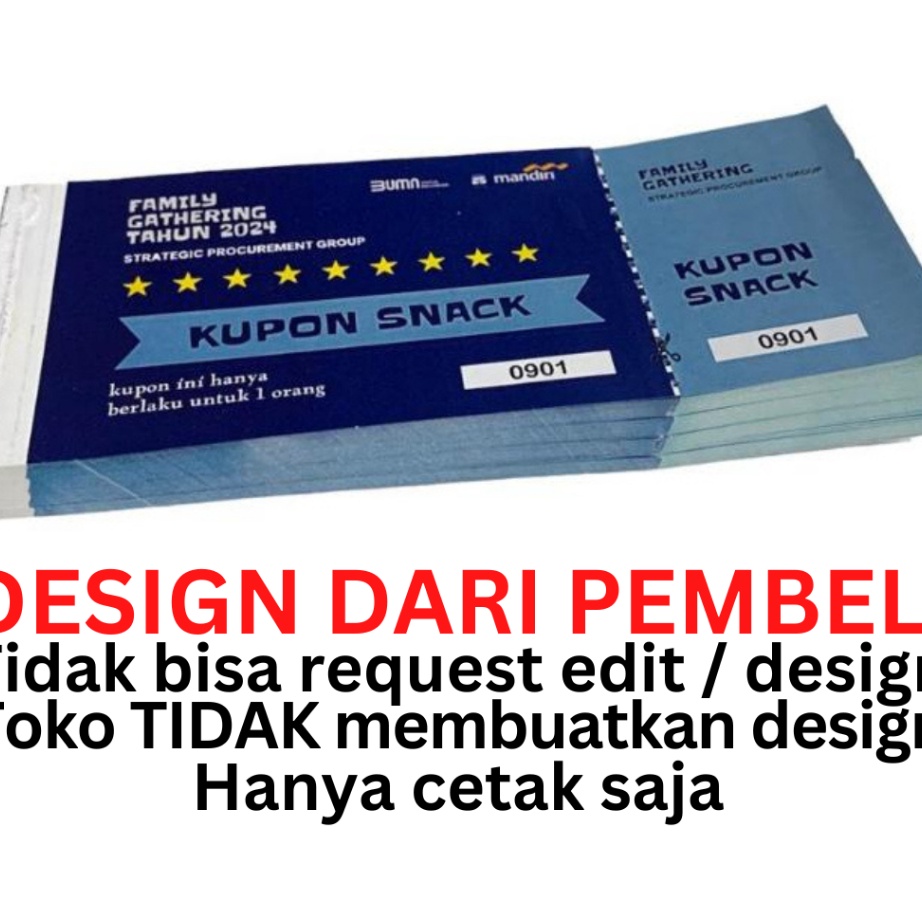 

Hemat Cetak Kupon Isi 1 Bernomor Garis Putus Sobek Cacah Vocer Karcis Ticket