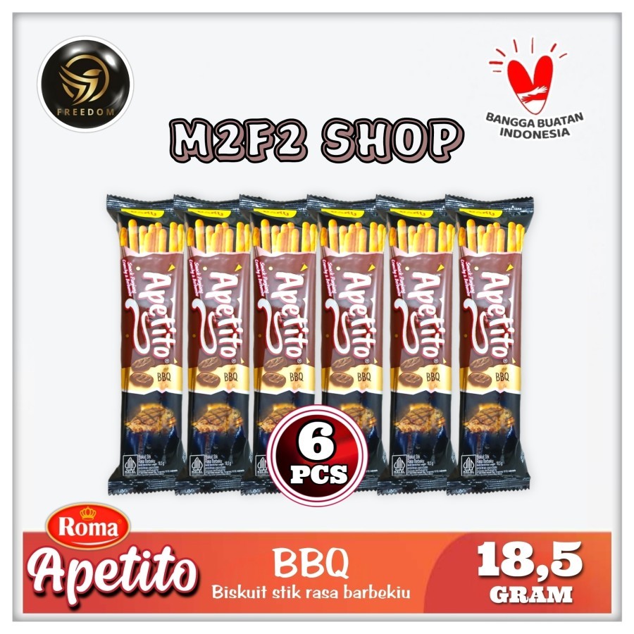 

Roma Apetito Biskuit Stik Renyah & Gurih Rasa BBQ - 18,5 gr (Kemasan 6 Pcs)