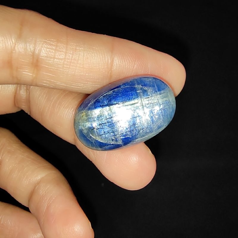 Batu Permata Blue Safir Kyanite Oval Polos - Batu Blue Sapphire Kyanite Antik Unik