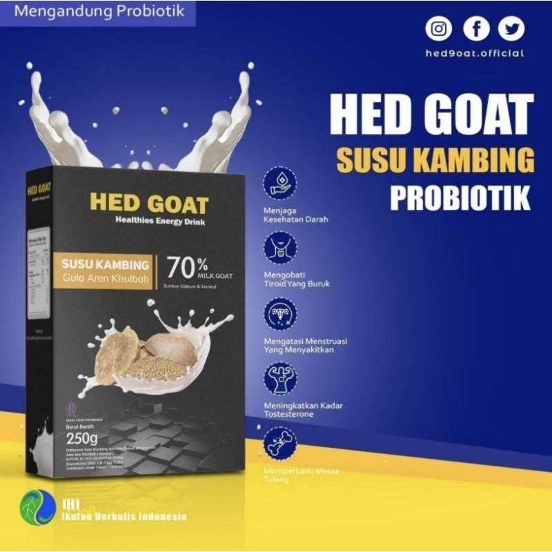 

PAKET 2 BOX SUSU HED GOAT - Susu Kambing Etawa Komposisi Lebih Lengkap Dengan Herbal Gula Aren