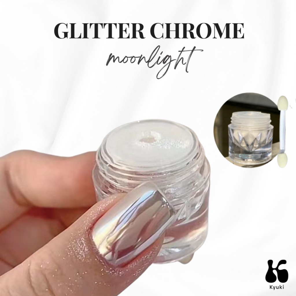 Bubuk Mirror Moonlight/ Serbuk Cahaya Bulan/Chrome Shiny Powder Nail Art