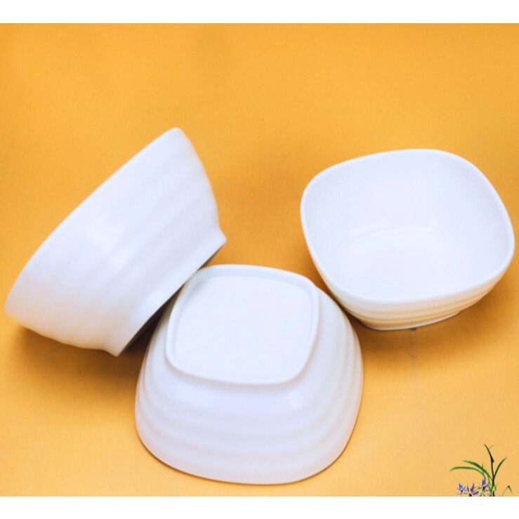 Piring Melamin Mangkok Melamine Dinner Plate Saji Makanan Sayur ukuran Kecil Besar Putih