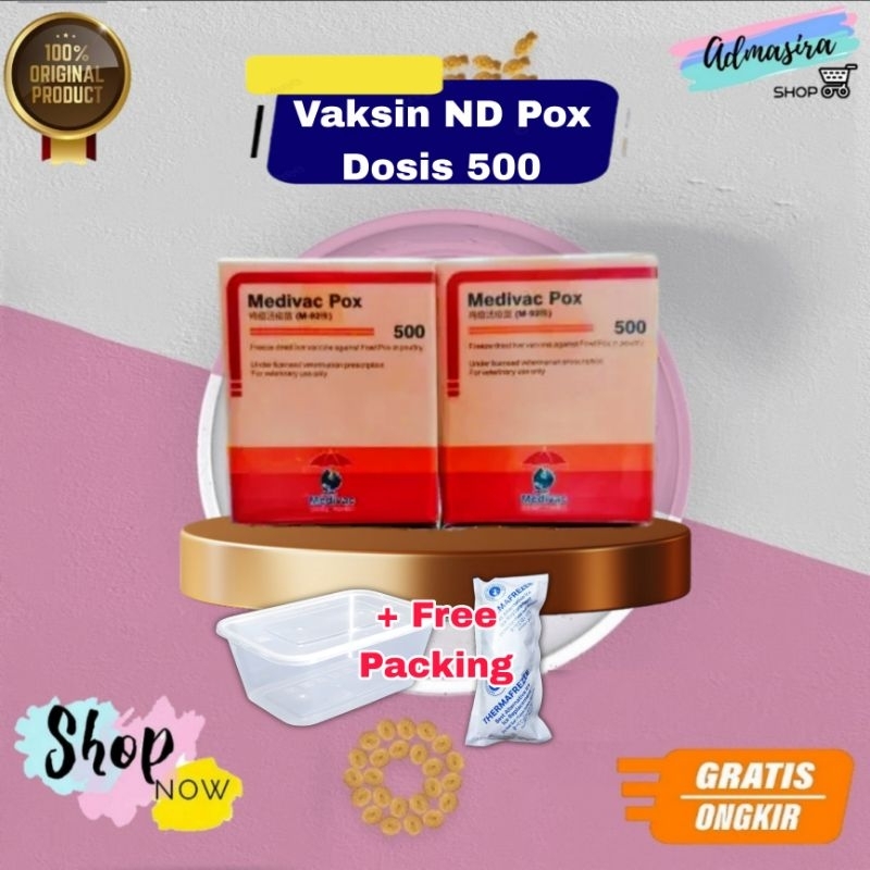 Vaksin Medivac POX Dosis 500 ekor Vaksin Ayam Mencegah Penyakit Cacar Menular Unggas Ayam
