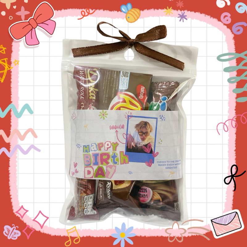 

[Min. 5pcs] Mini Gift Snack - Brown 1 | Custom Gambar | Freebie
