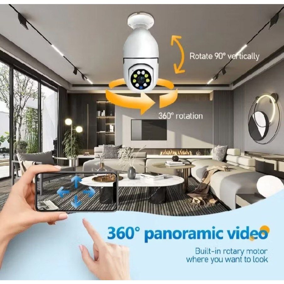 CCTV E27 Wireless Smart Camera CCTV Lampu 360' Wireless IP Camera