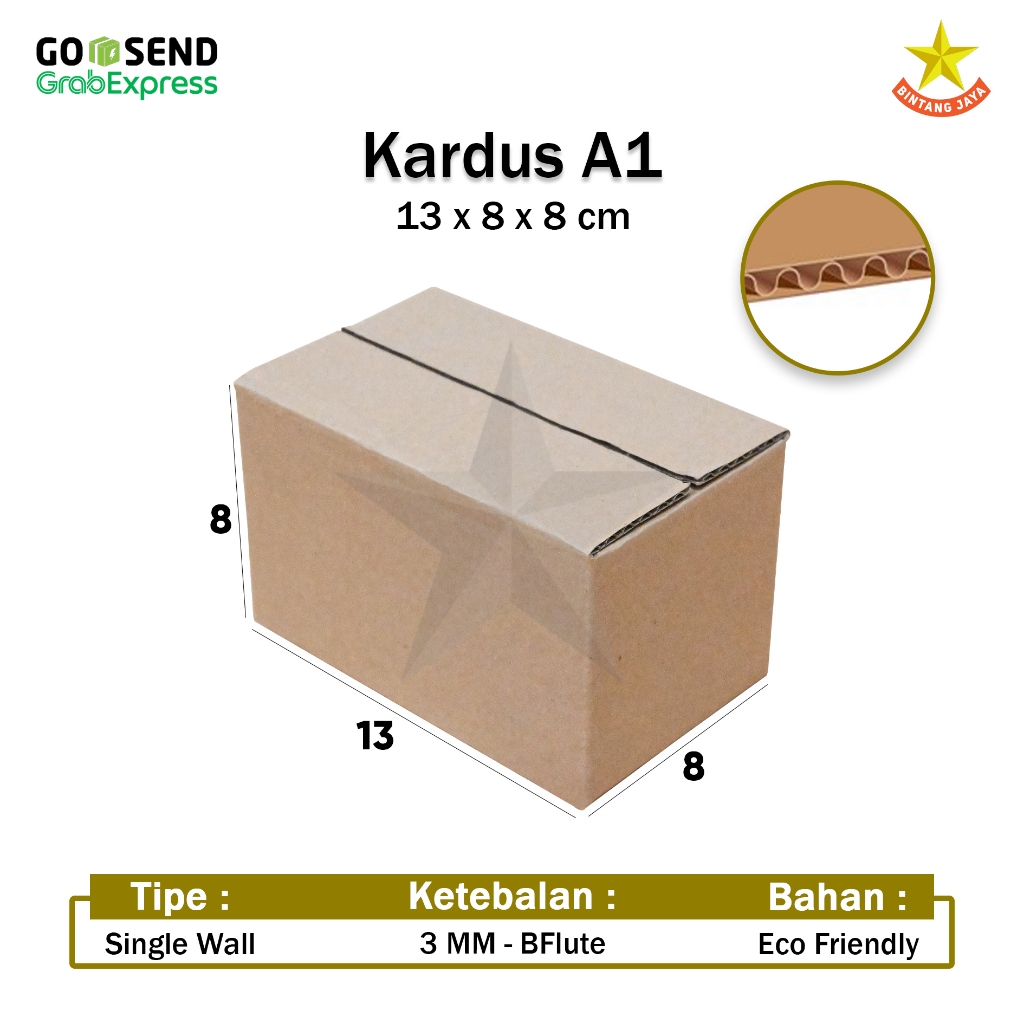 

KARDUS / KARTON BOX POLOS UK. 13X8X8 CM