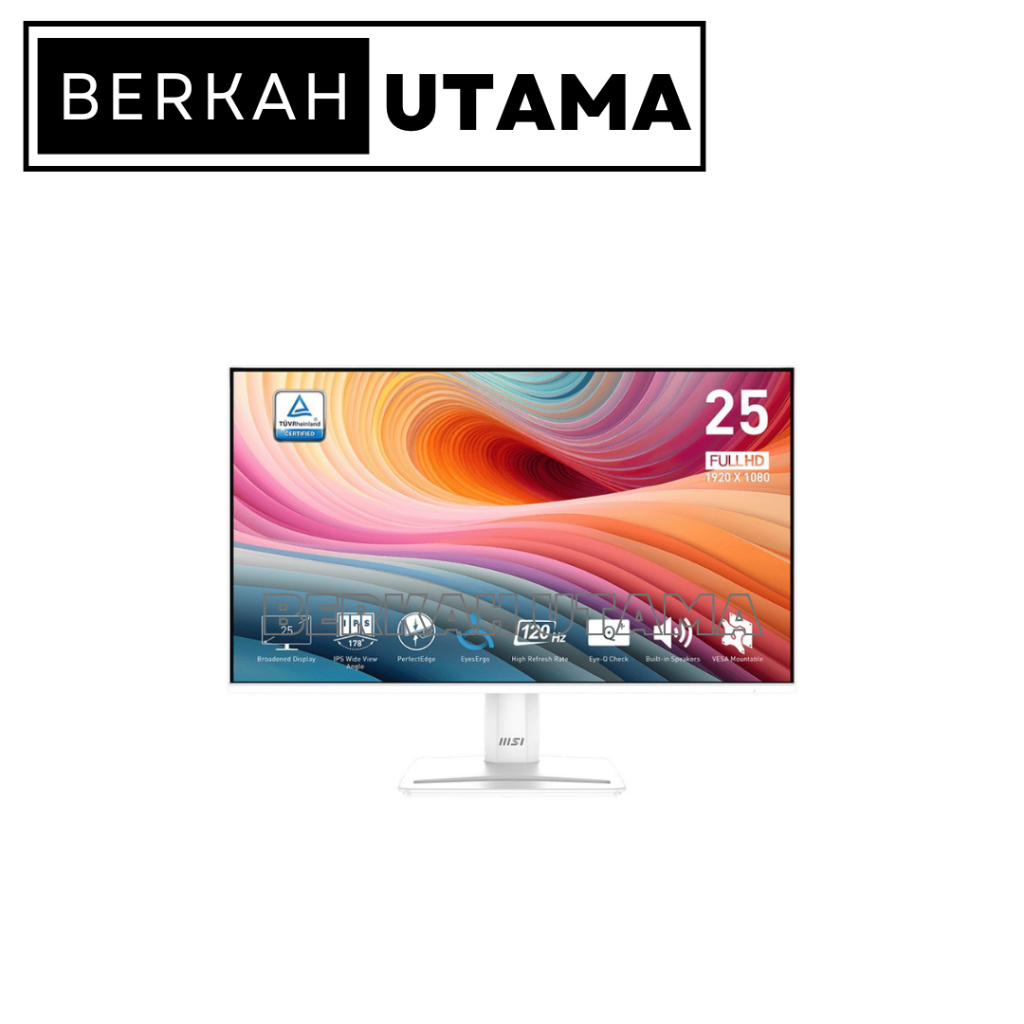 MONITOR MSI PRO MP251W E2 WHITE | BLACK MP251 E2 24.5" FHD IPS 120Hz HDR SPEAKER