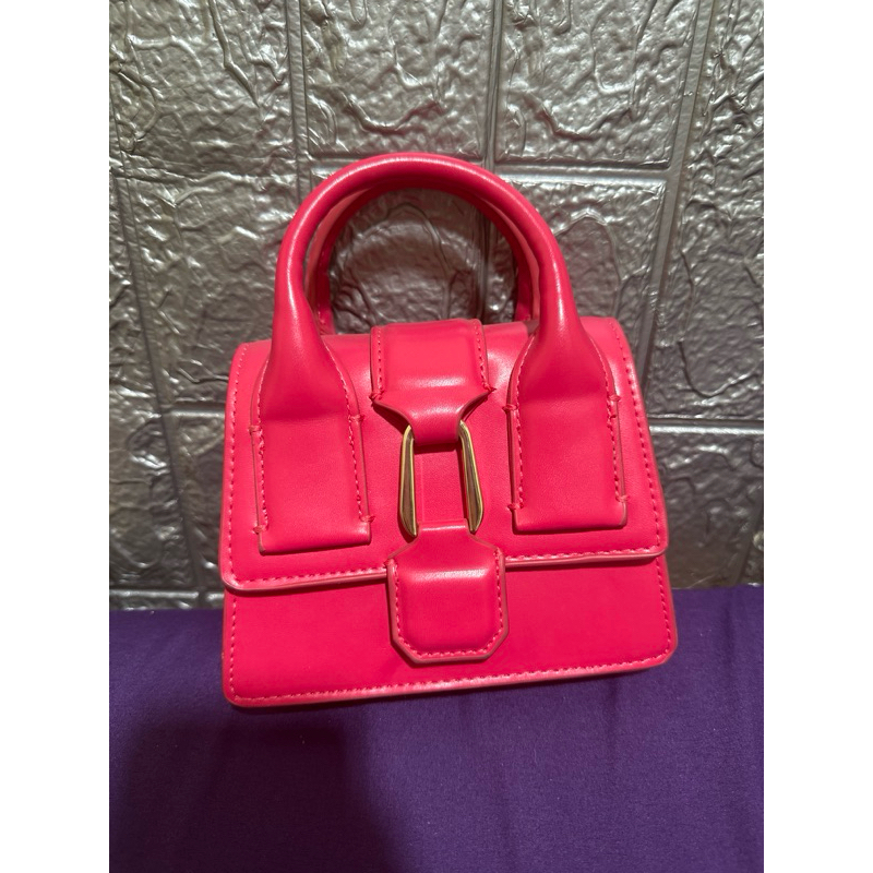 Preloved Tas Handbag Zara Pink Small Original Store