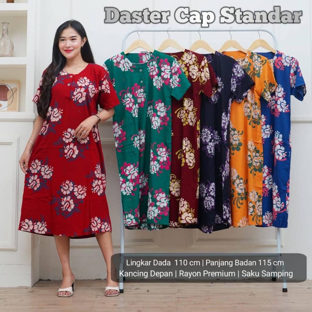 DASTER PEKALONGAN KEKINIAN TERBARU HOMEDRESS BAHAN RAYON PREMIUM STANDAR KANCING DEPAN Ld 110 BUSUI 