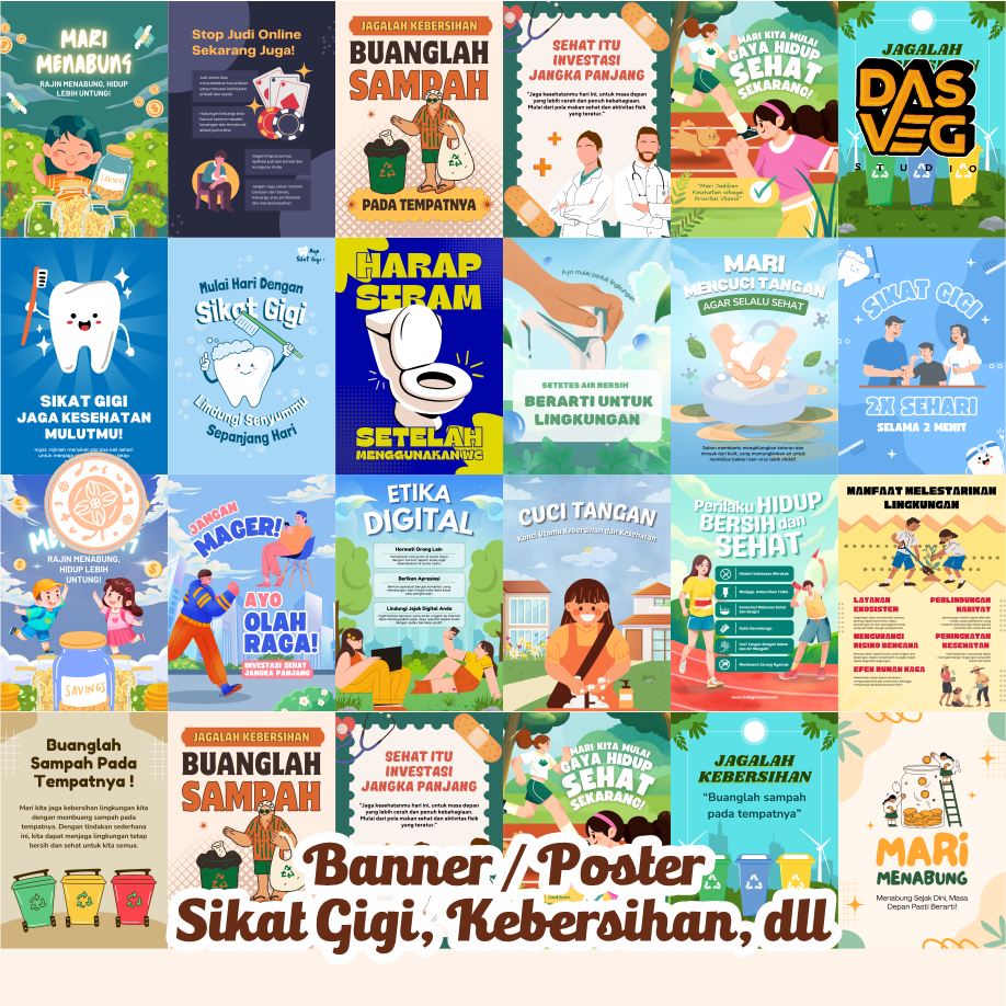 

Banner / Poster Sikat Gigi, Kebersihan, dll