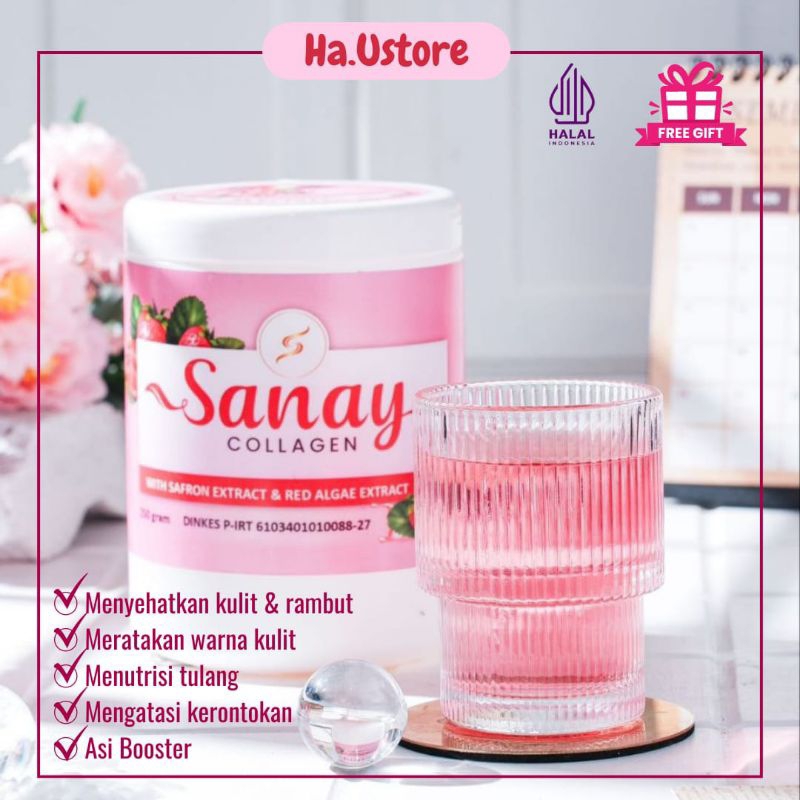 Sanay Collagen Drink 250gr Minuman Kolagen Mencerahkan Kulit Mengatasi Rambut Rontok Booster Asi