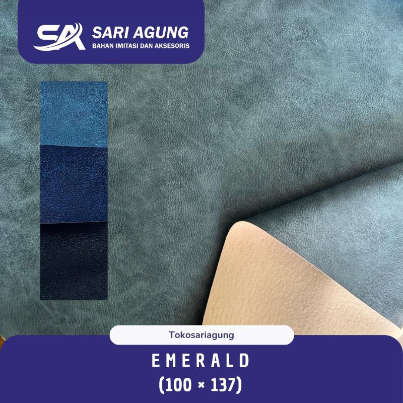 EMERALD (METER) BAHAN KULIT SINTETIS UNTUK SOFA TAS DOMPET SANDAL