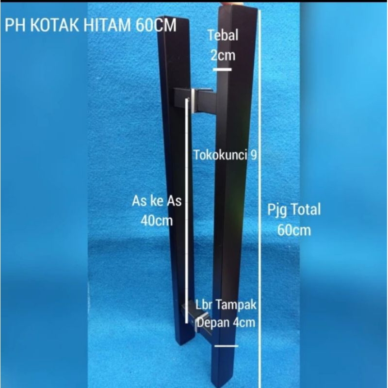 Pull Handle Hitam stainless Tarikan pintu Kotak Hitam 60cm Handle Utama Matt Black