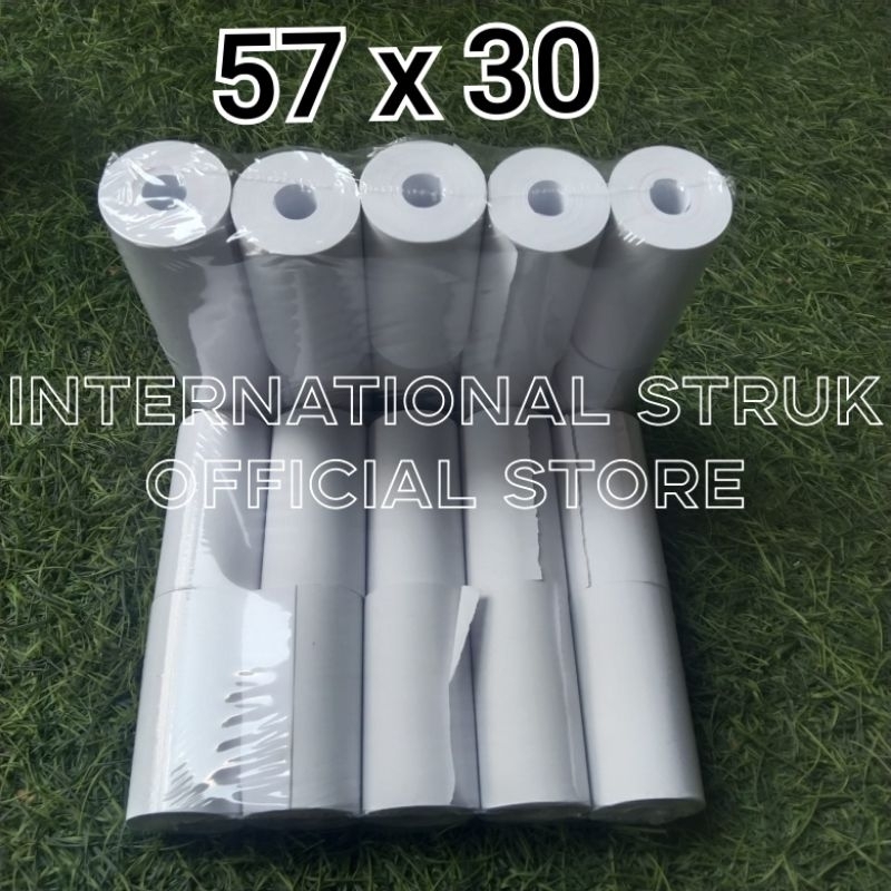 

10 ROLL KERTAS STRUK THERMAL 57X30 58X30 MINI PRINTER BLUETOOT 58MM