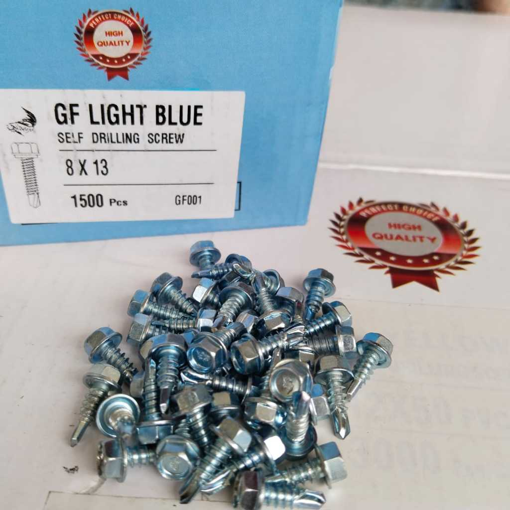 1500pcs BAUT DRILLING BODY BESAR 5MM 8 X 13 MERK GOLDEN FISH LIGHT BLUE