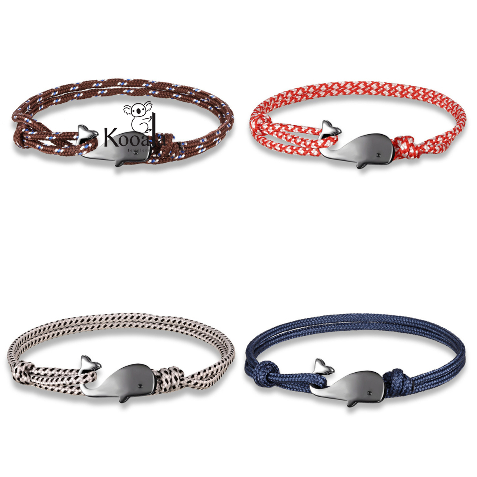 Gelang Tali Paracord Premium Ikan Paus Kecil Aksesoris Fashion Unisex Model Simple Modis Kece Terbar