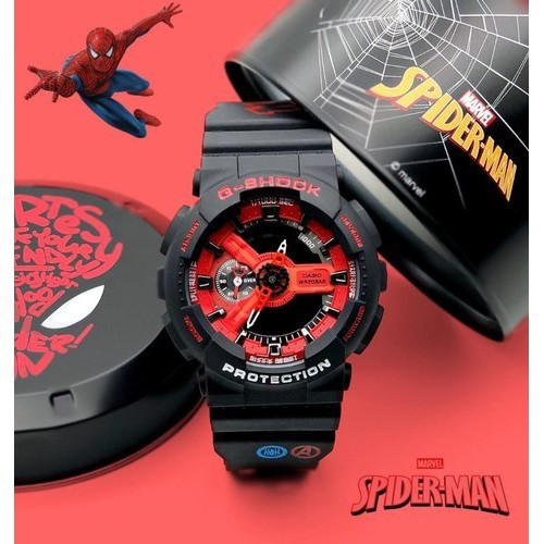 Jam Tangan Pria Anak Anak CASIO GShock GA-110 Series G-Shock X Marvel Spiderman GA-110BC